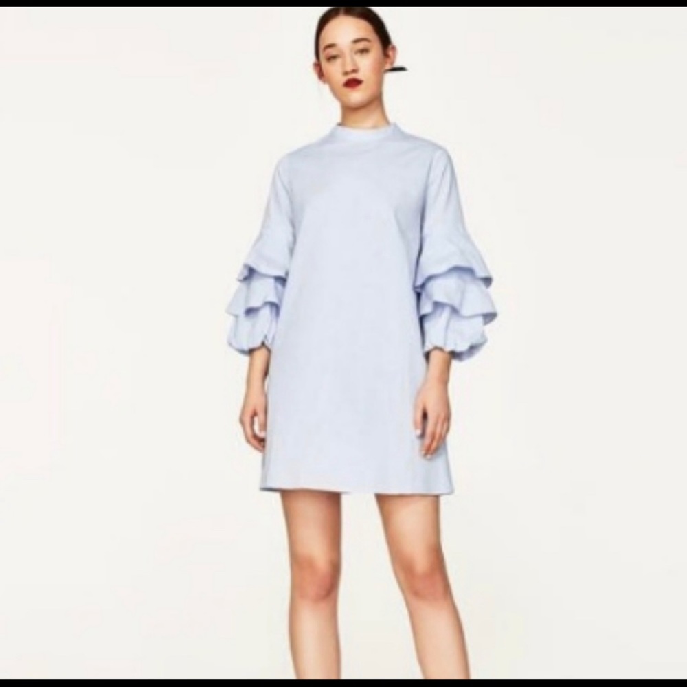 NWT ZARA Ruffle Sleeved Dress
